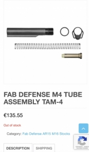 FAB DEFENSE M4/AR15 tubus szett