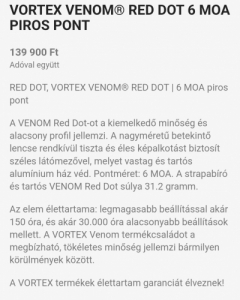 Vortex Venom 6moa red dot