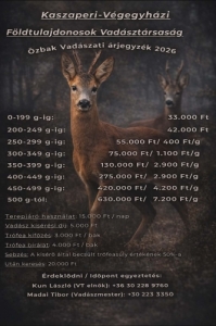 �zbak vad�szati lehet�s�g! 
