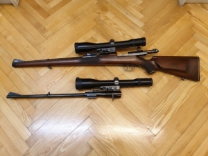 6,5x57 Mauser 66 stucni, 8x64S váltócsővel.