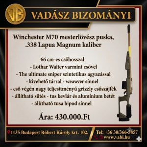 Winchester M70 mesterl�v�sz puska .338 Lapua Magnum 